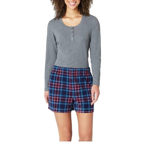 NEW Eddie Bauer Plus Size 3 piece Waffle Knit Henley Shorts pants PJs Pajama set - Picture 5 of 5